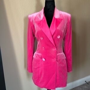 Hot pink Fuschia Velvet Mini Dress